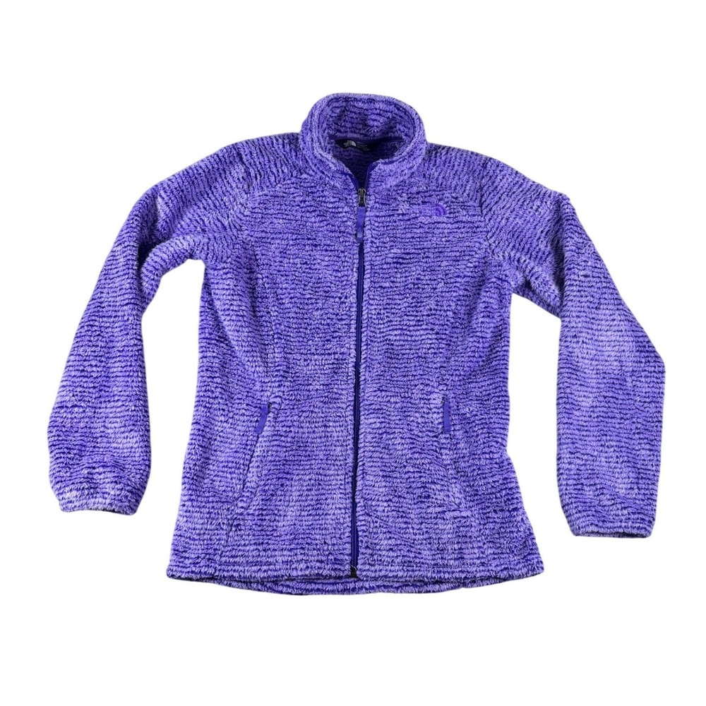 The North Face Girls Osito Full Zip Fleece Jacket Purple Large 14/16